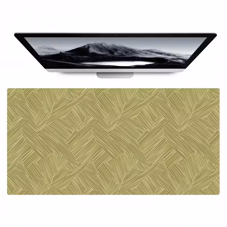 Bureau onderlegger - Abstracte Lijnen Olijfgroen