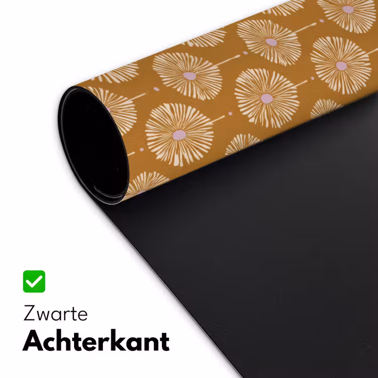 Bureau onderlegger - Abstracte Bloemen Patroon Oker — 5
