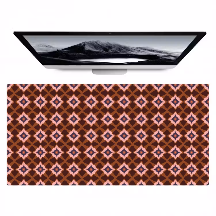 Bureau onderlegger - Geometrisch Patroon met Roze Sterren