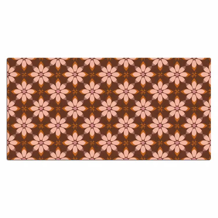 Bureau onderlegger - Bloemen Patroon Zalmroze Bruin — 2