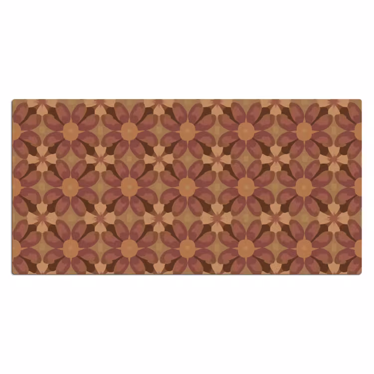 Bureau onderlegger - Bloemen Patroon Bruin — 2