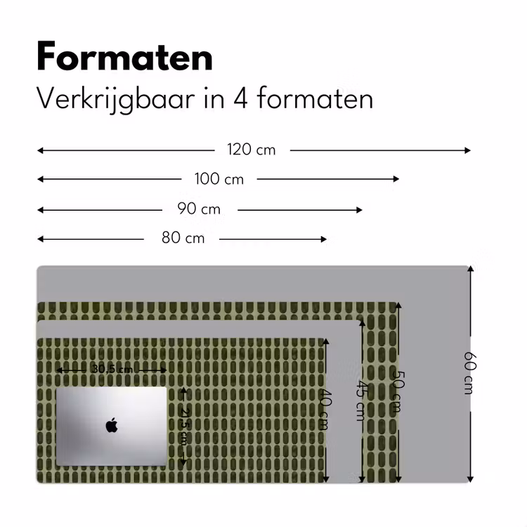 Bureau onderlegger - Ovalen Patroon Olijfgroen — 8