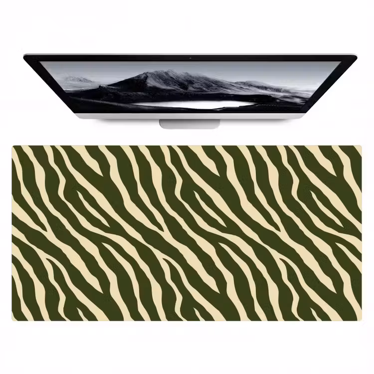 Bureau onderlegger - Zebra Patroon Olijfgroen