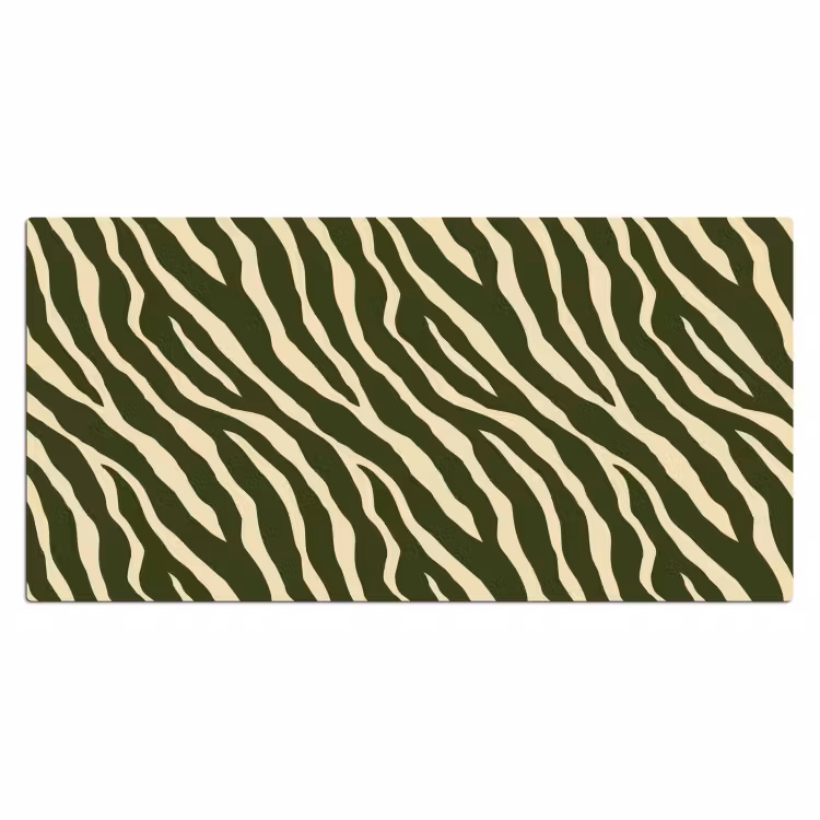 Bureau onderlegger - Zebra Patroon Olijfgroen — 2