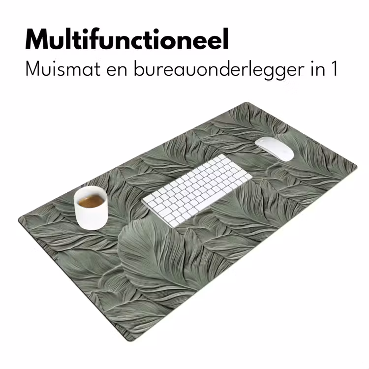Bureau onderlegger - Bladeren Reliëf Saliegroen — 7