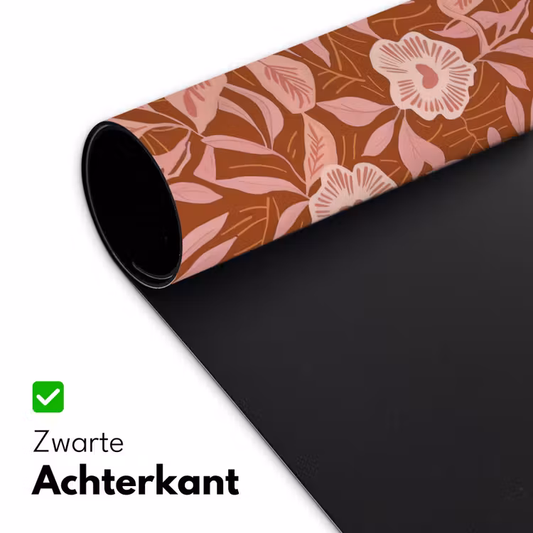 Bureau onderlegger - Bloemen Bladeren Patroon Roze Terracotta — 5