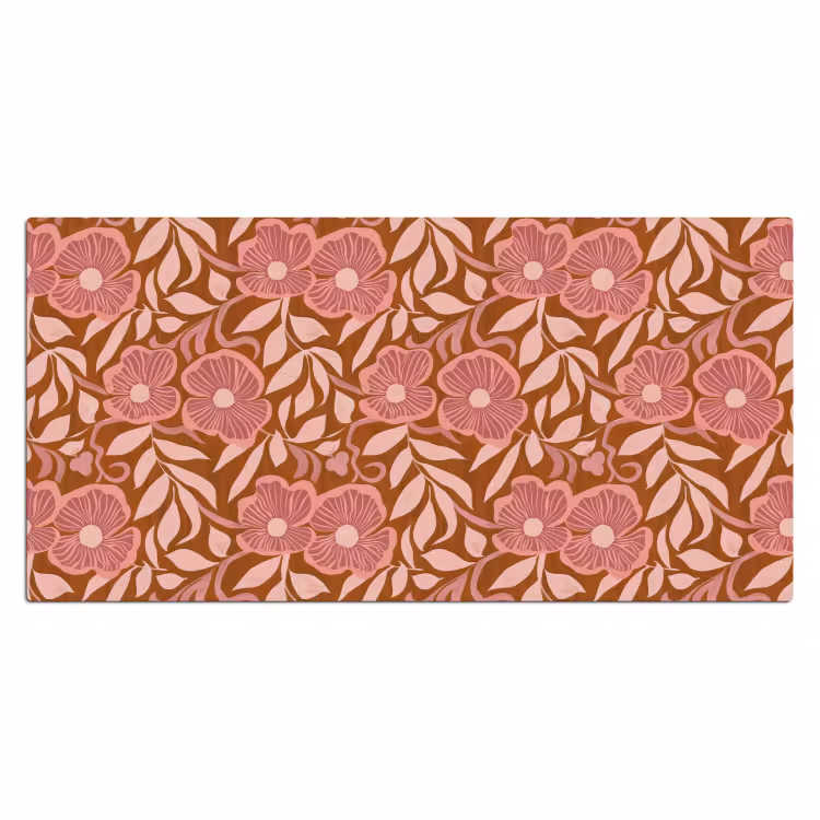 Bureau onderlegger - Bloemen Patroon Roze Terracotta — 2