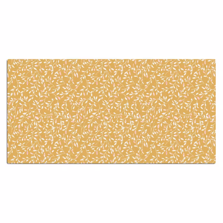 Bureau onderlegger - Takjes met Bladeren Patroon Mosterdgeel — 2