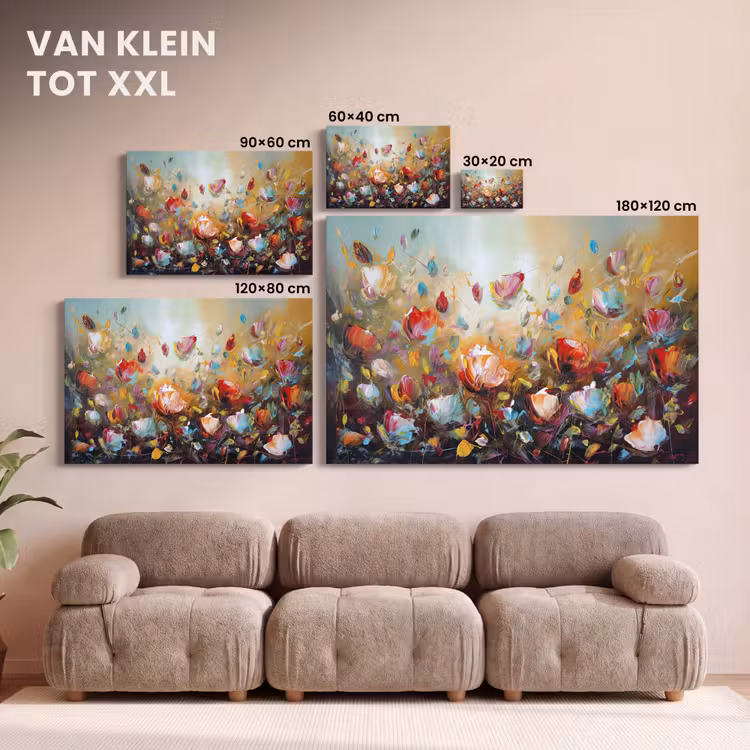 Canvas schilderij - Bloemen - Kunst - Natuur - Olieverf — 8