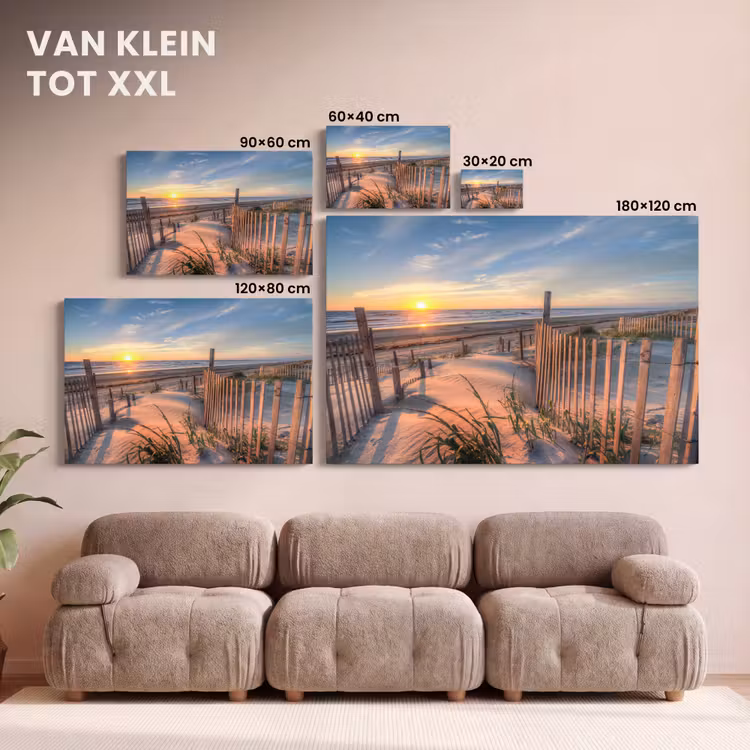 Canvas schilderij - Strand - Zee - Duin - Zonsondergang - Landschap — 8