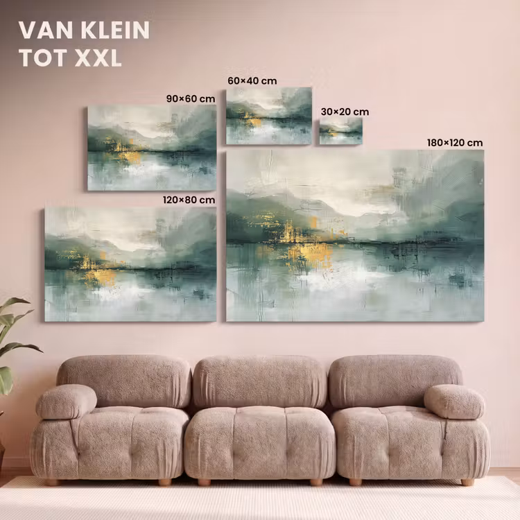Canvas schilderij - Groen - Modern - Abstract - Goud — 8