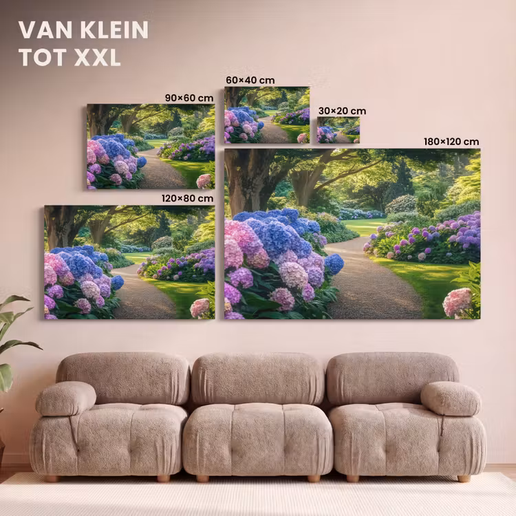 Canvas schilderij - Hortensia- Park - Pad — 8