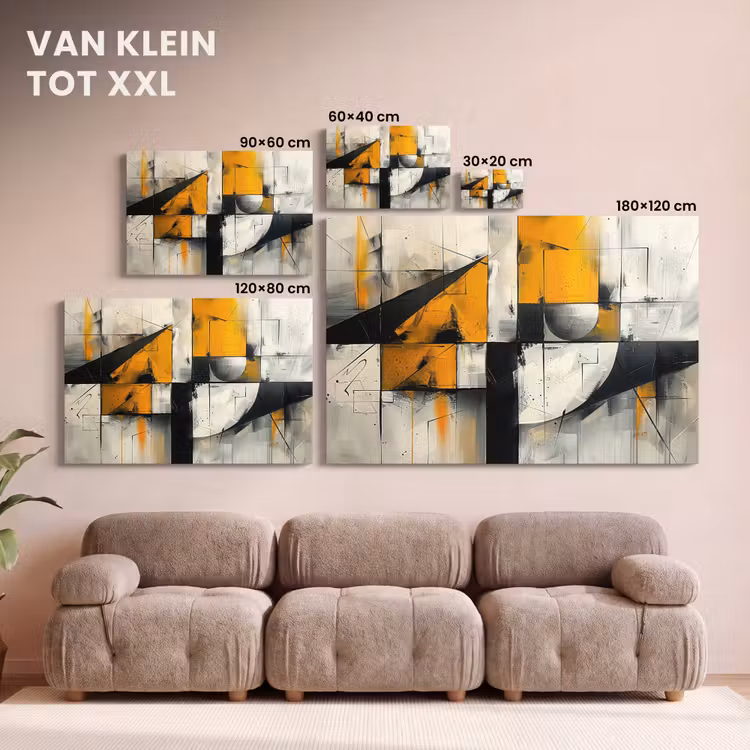 Canvas schilderij - Geel - Abstract - Modern - Vormen — 8