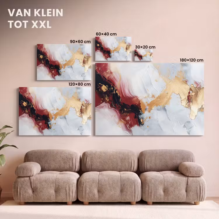 Canvas schilderij - Rood - Abstract - Goud - Modern — 8