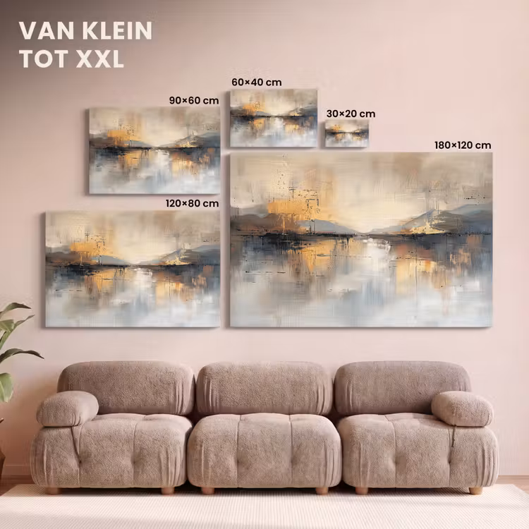 Canvas schilderij - Abstract - Modern - Beige - Aesthetic - Goud — 8