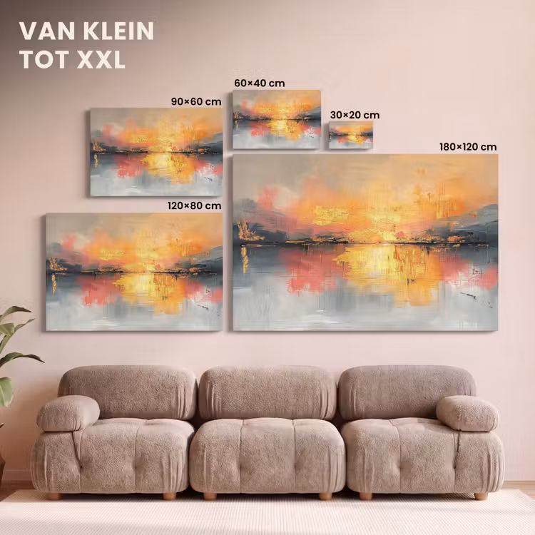 Canvas schilderij - Modern - Abstract - Goud - Roze — 8