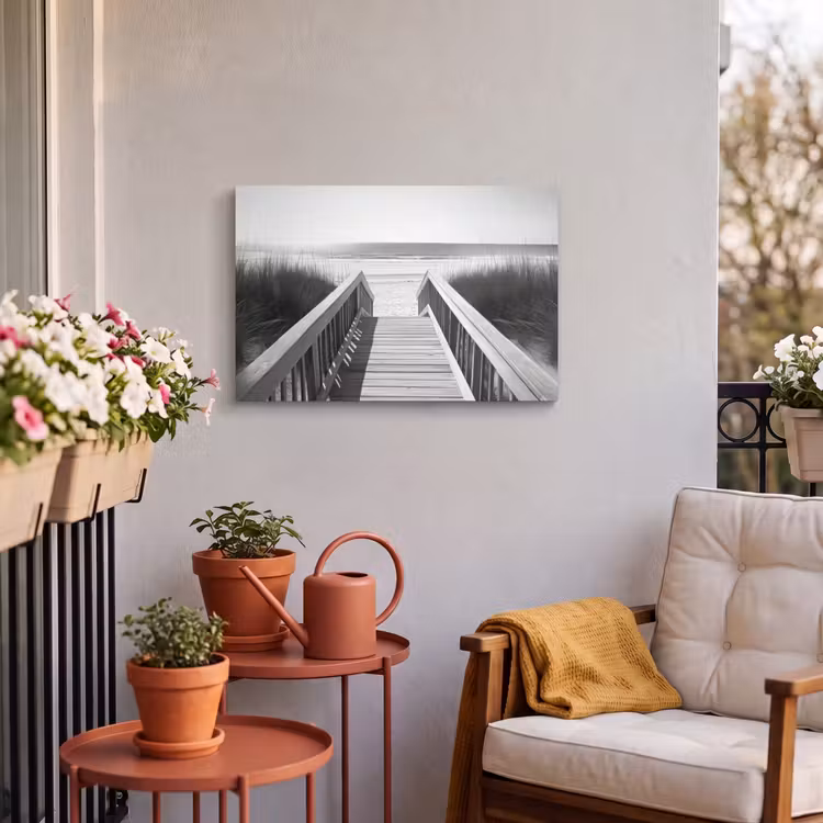 Buiten canvas - Loopbrug - Hout - Strand - Zee — 3