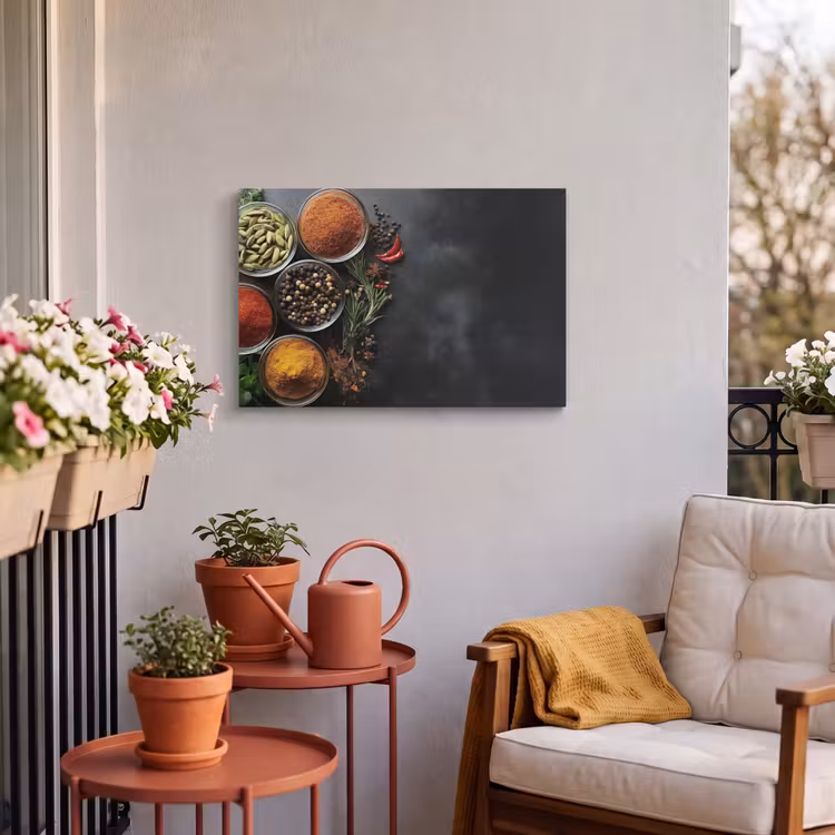 Buiten canvas - Glazen - Bakjes - Blaadjes - Kruiden — 3