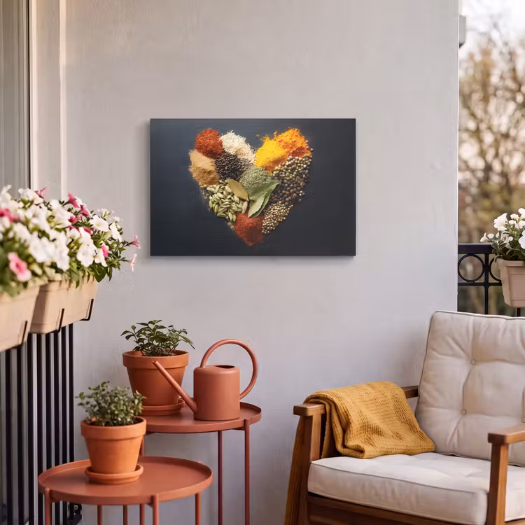 Buiten canvas - Specerijen - Mix - Hartvorm - Zwart — 3
