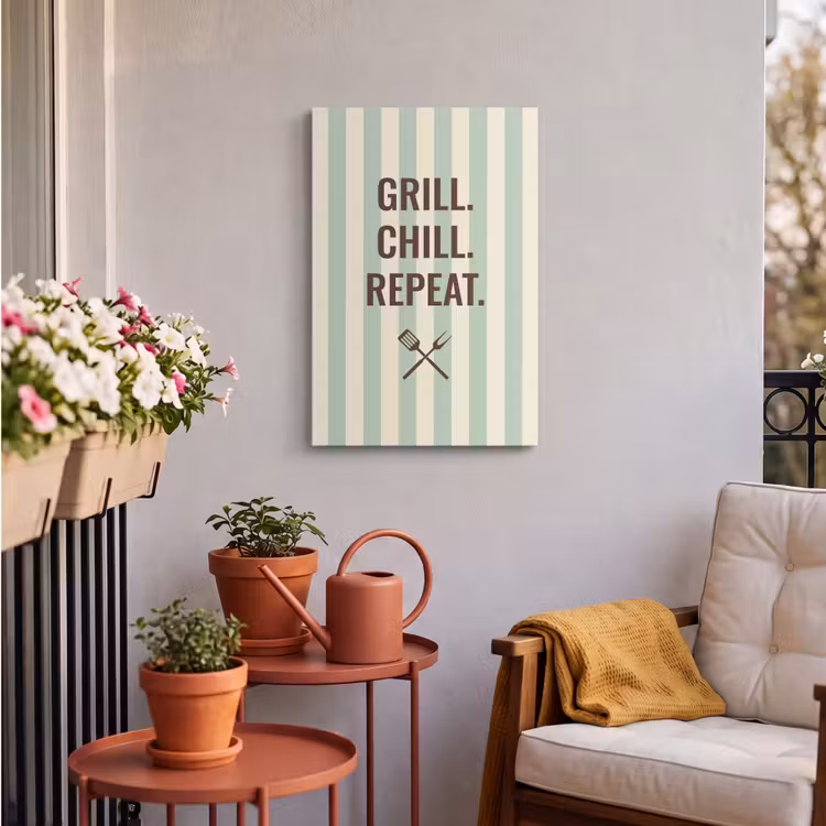 Buiten canvas - Quote - Strepen - Grill — 3