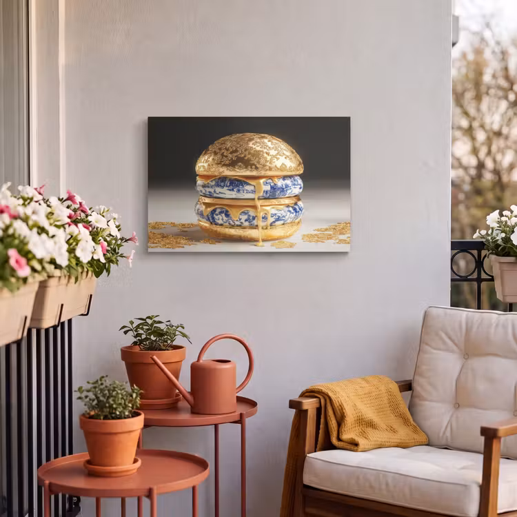 Buiten canvas - Delftsblauw - Goud - Burger — 3