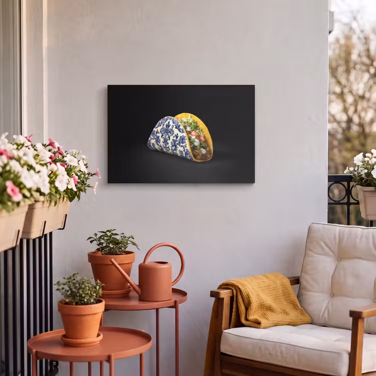 Buiten canvas - Taco - Vlees - Salade - Delftsblauw - Motief — 3