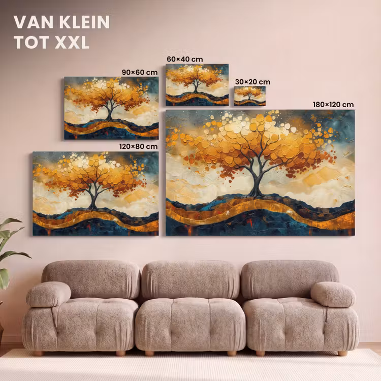 Canvas schilderij - Boom - Natuur - Goud - Modern — 8