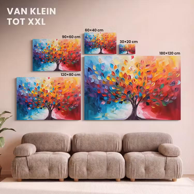 Canvas schilderij - Boom - Levensboom - Kleurrijk - Abstract — 8
