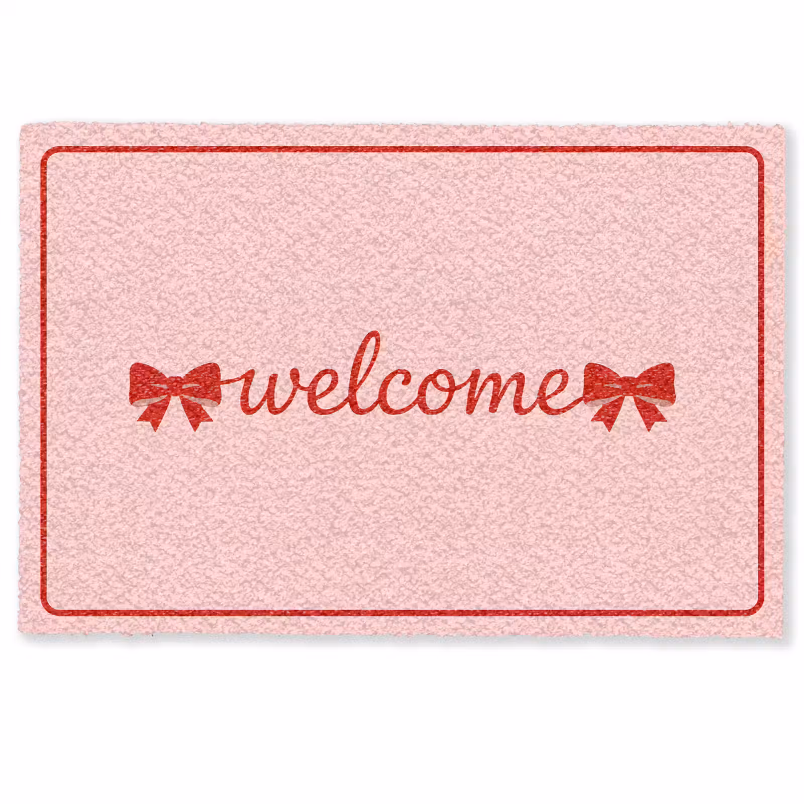 Deurmat - Welkom - Strik - Roze — 1