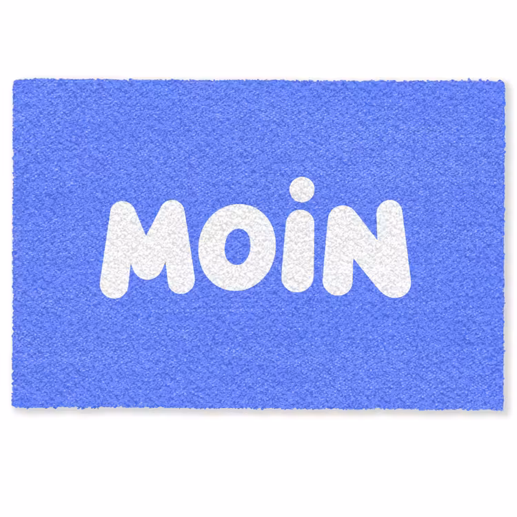 Deurmat - Quote - Blauw - Wit — 1