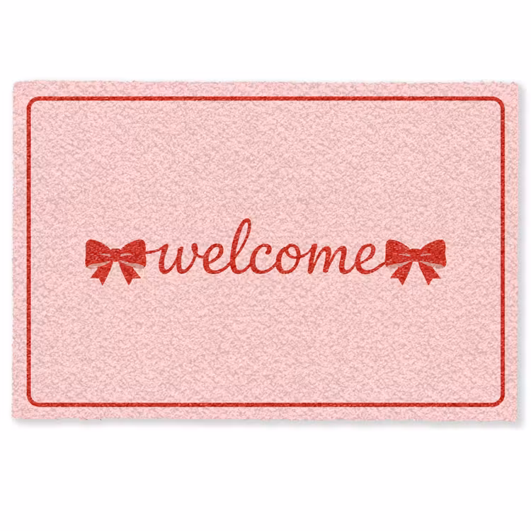 Deurmat - Welkom - Strik - Roze — 1