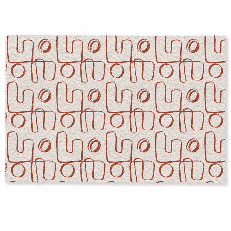 Deurmat - Abstract - Patroon - Beige - Rood — 1