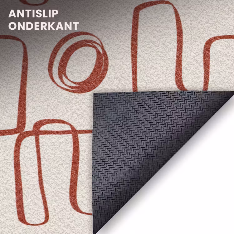 Deurmat - Abstract - Patroon - Beige - Rood — 6