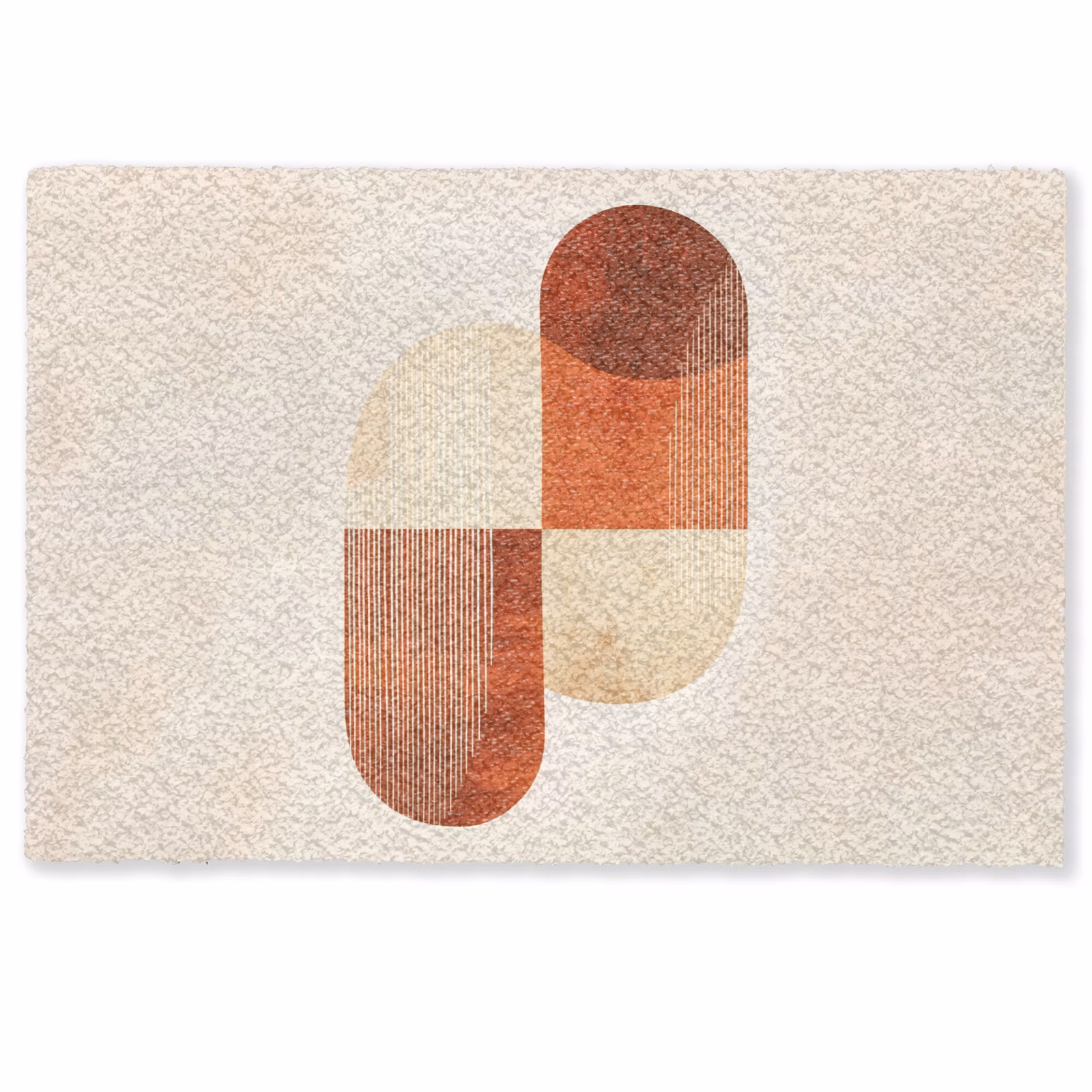 Deurmat - Abstracte Vormen Terracotta — 1