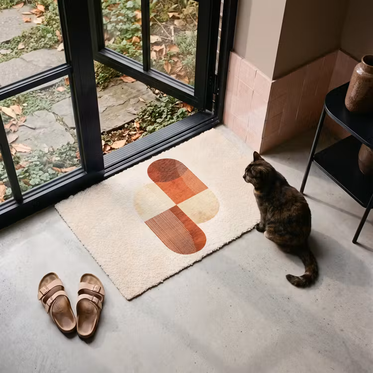 Deurmat - Abstracte Vormen Terracotta — 2
