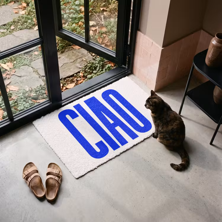 Deurmat - Ciao - Hoofdletters - Blauw - Minimalistisch — 2