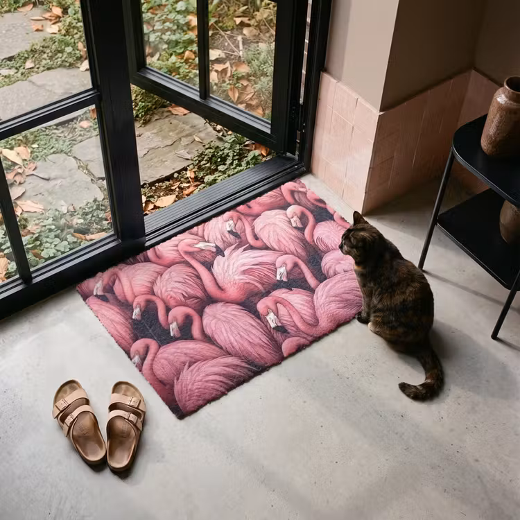 Deurmat - Flamingo - Roze - Dieren — 2