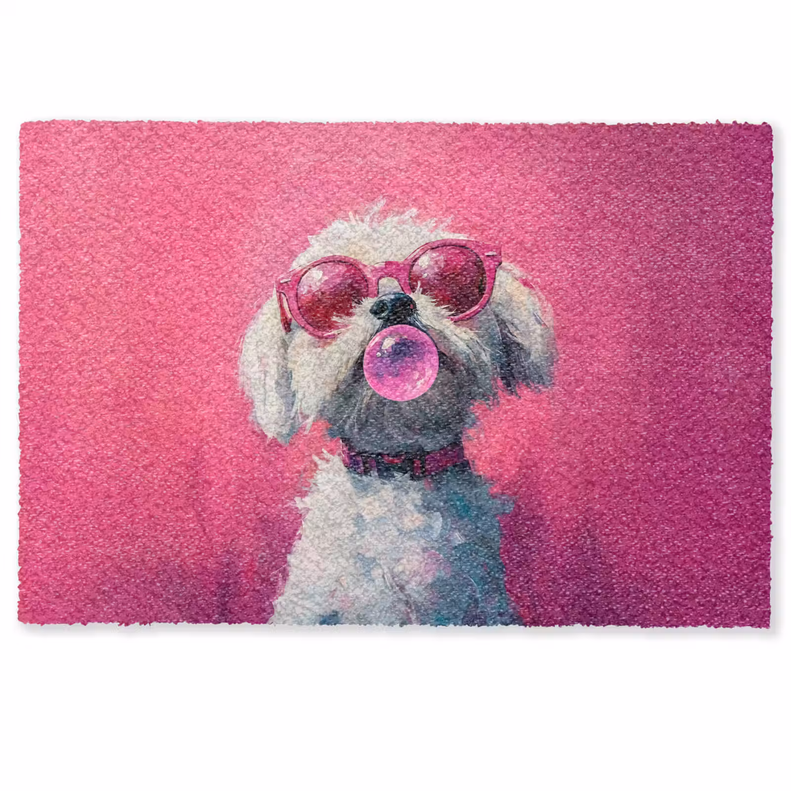 Deurmat - Pink - Hond - Bubbel — 1