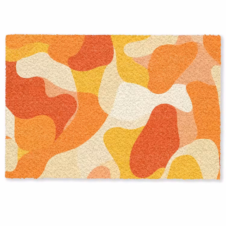 Deurmat - Abstracte Organische Vormen Oranje