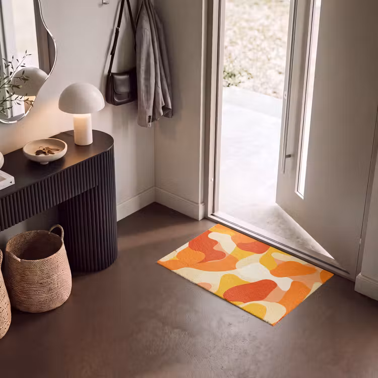 Deurmat - Abstracte Organische Vormen Oranje — 8