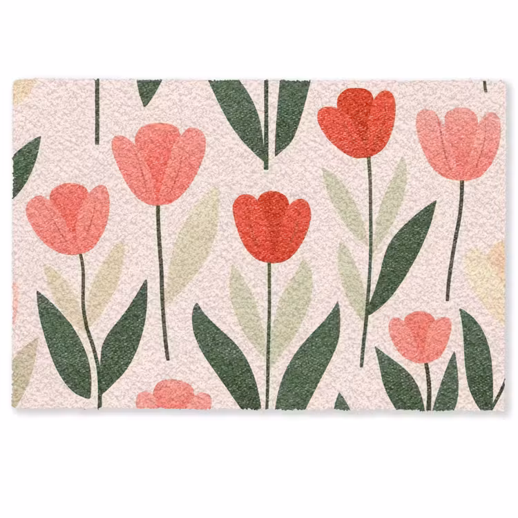 Deurmat - Tulpen - Modern - Roze — 1