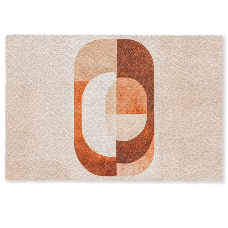 Deurmat - Abstracte Geometrische Vormen Terracotta