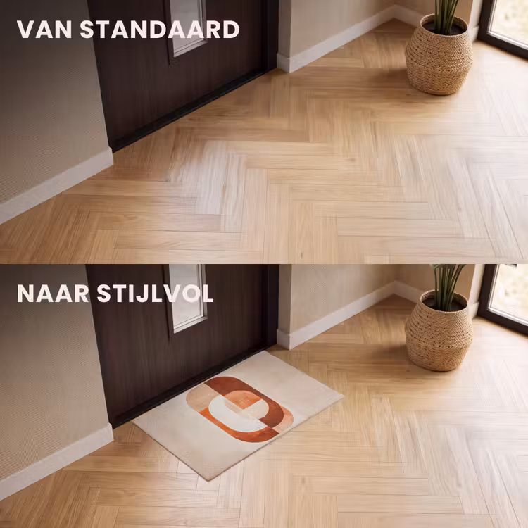 Deurmat - Abstracte Geometrische Vormen Terracotta — 3