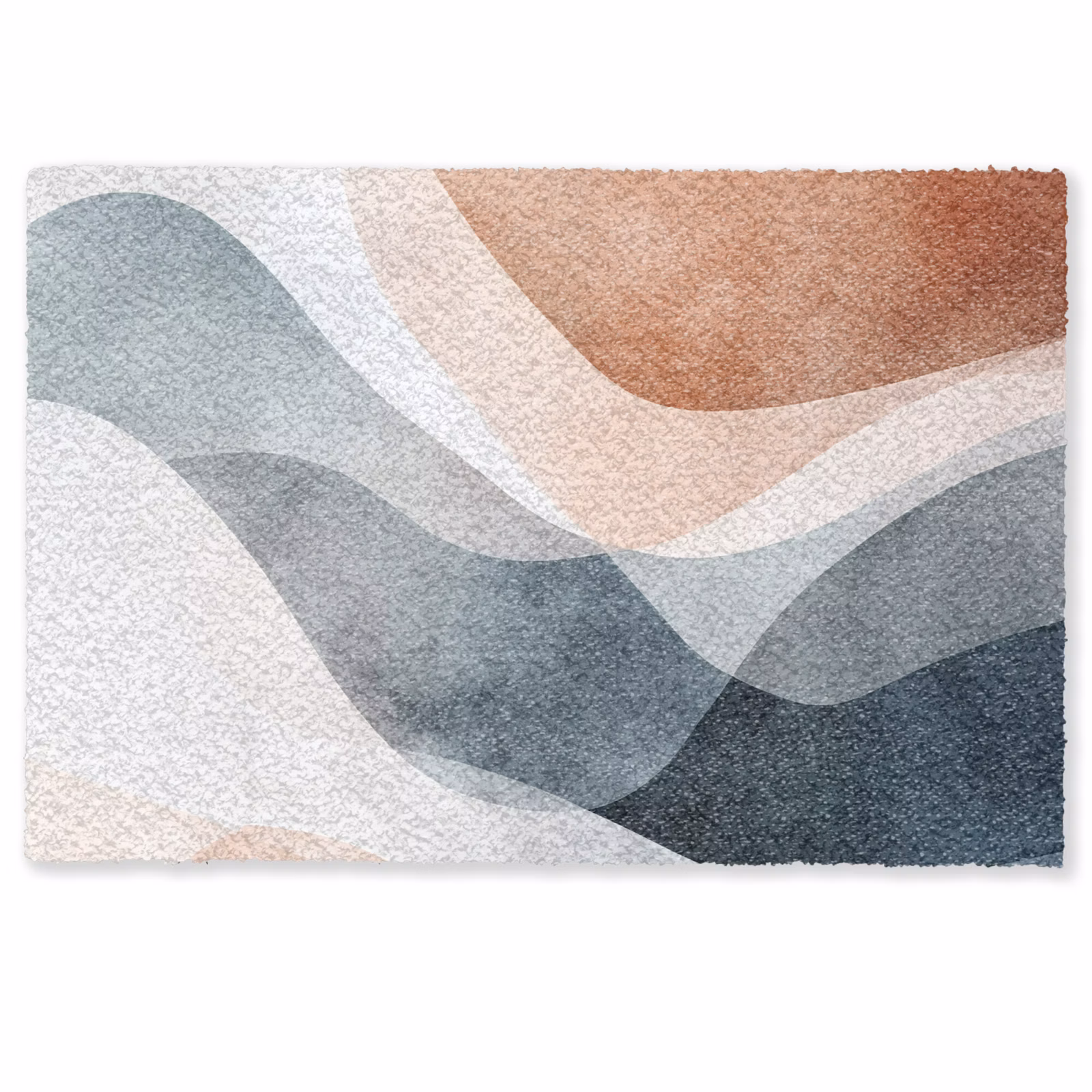 Deurmat - Abstracte Golvende Vormen Aquarel — 1