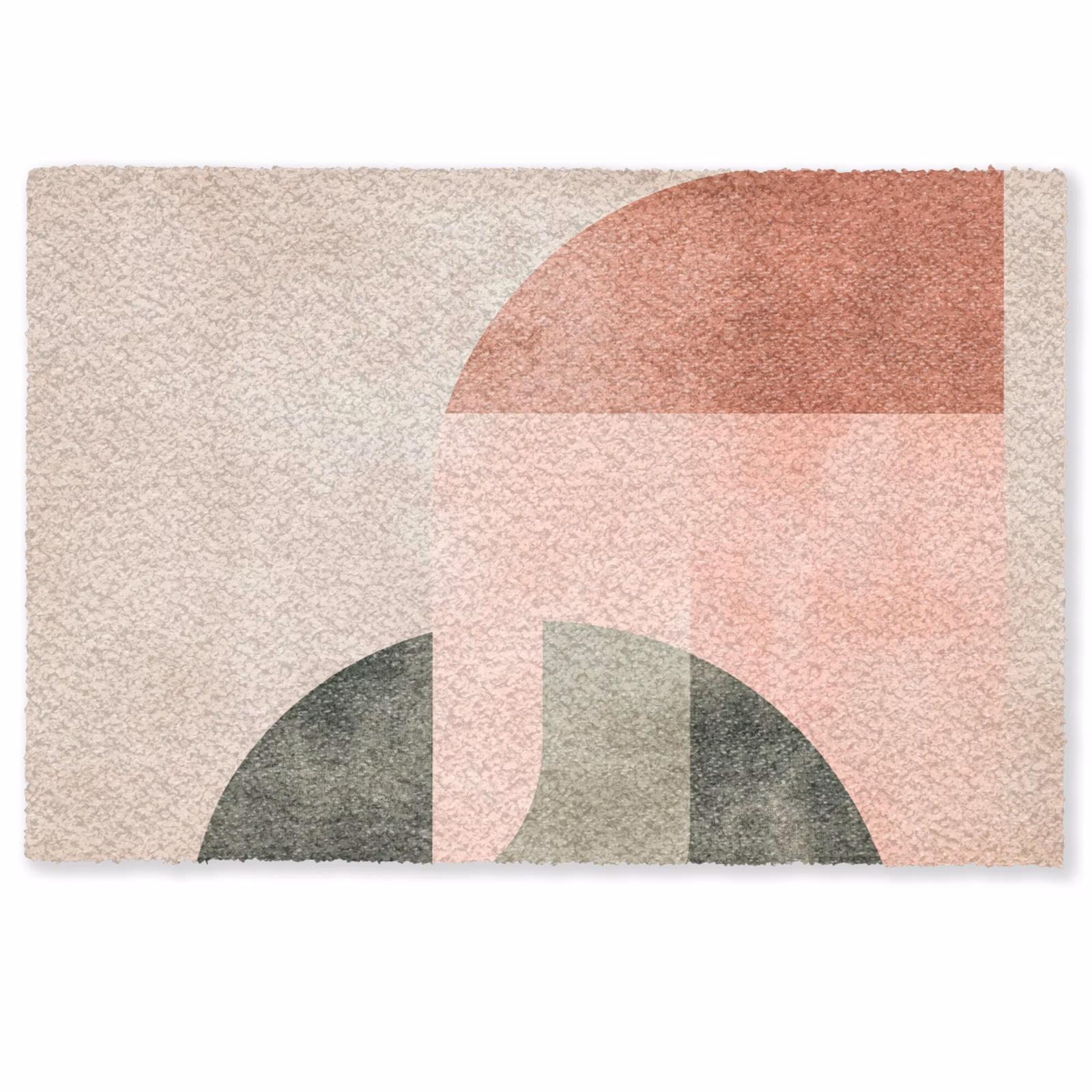 Deurmat - Abstracte Geometrische Vormen Roze Saliegroen — 1