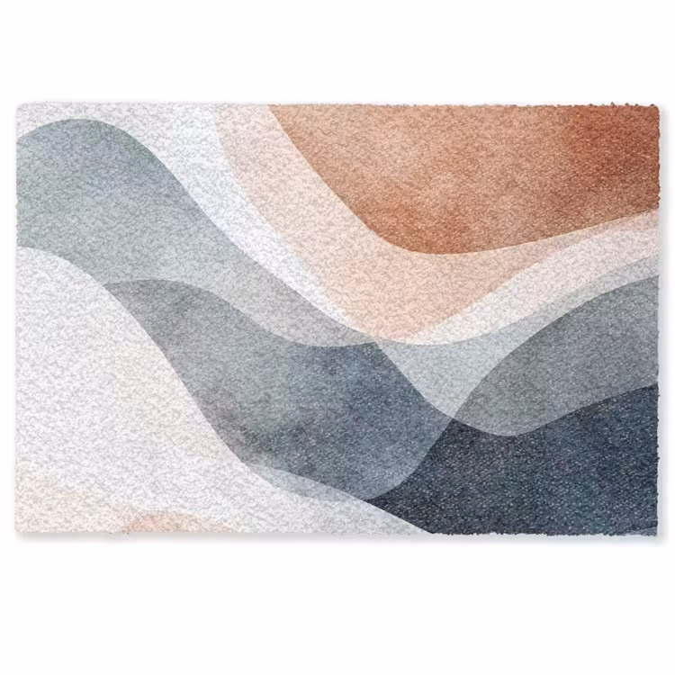 Deurmat - Abstracte Golvende Vormen Aquarel