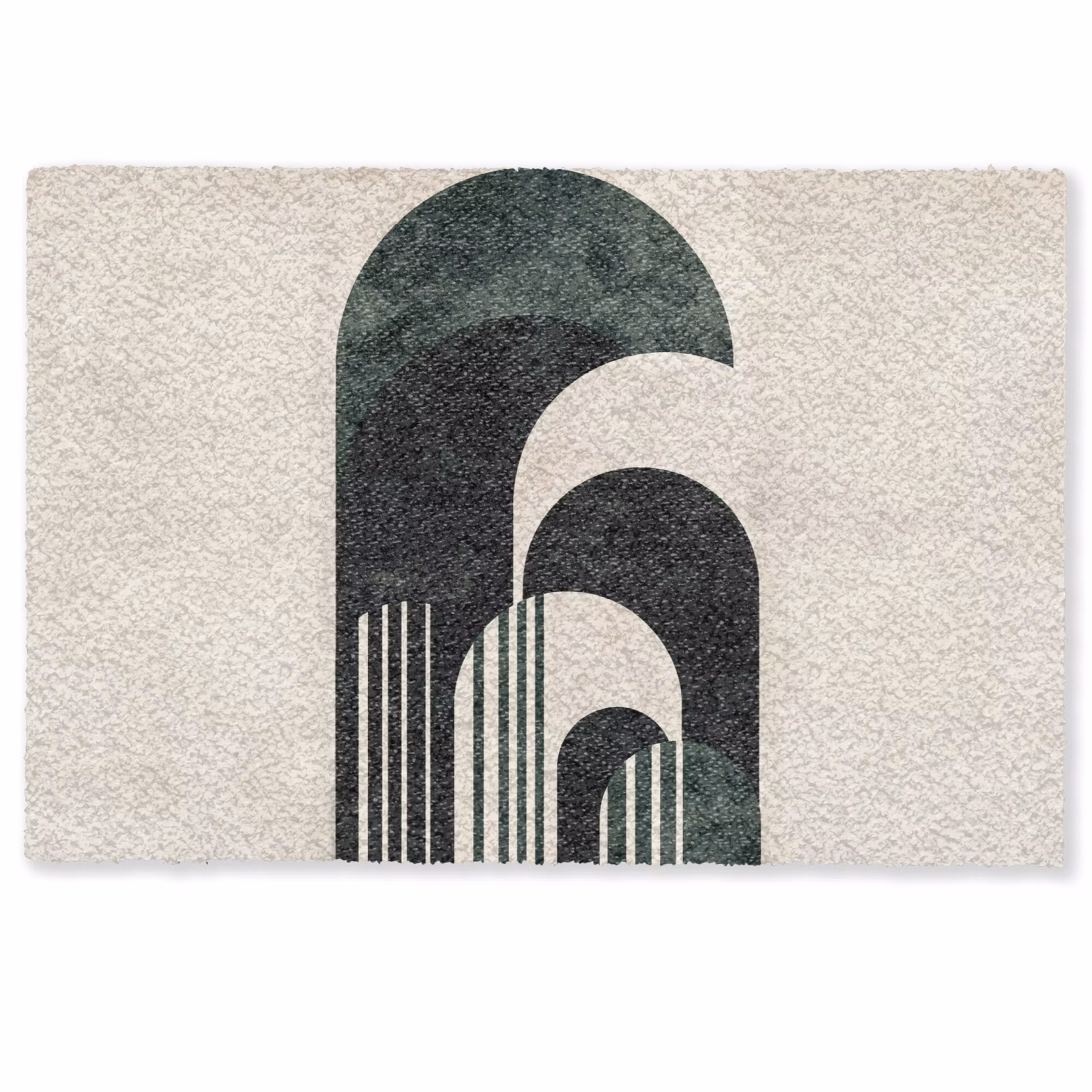 Deurmat - Abstracte Bogen Donkergroen — 1