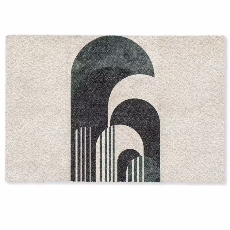 Deurmat - Abstracte Bogen Donkergroen