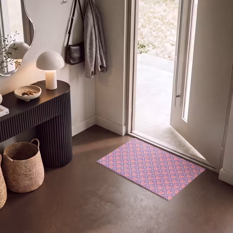 Deurmat - Hartjes Patroon Roze Lila — 8
