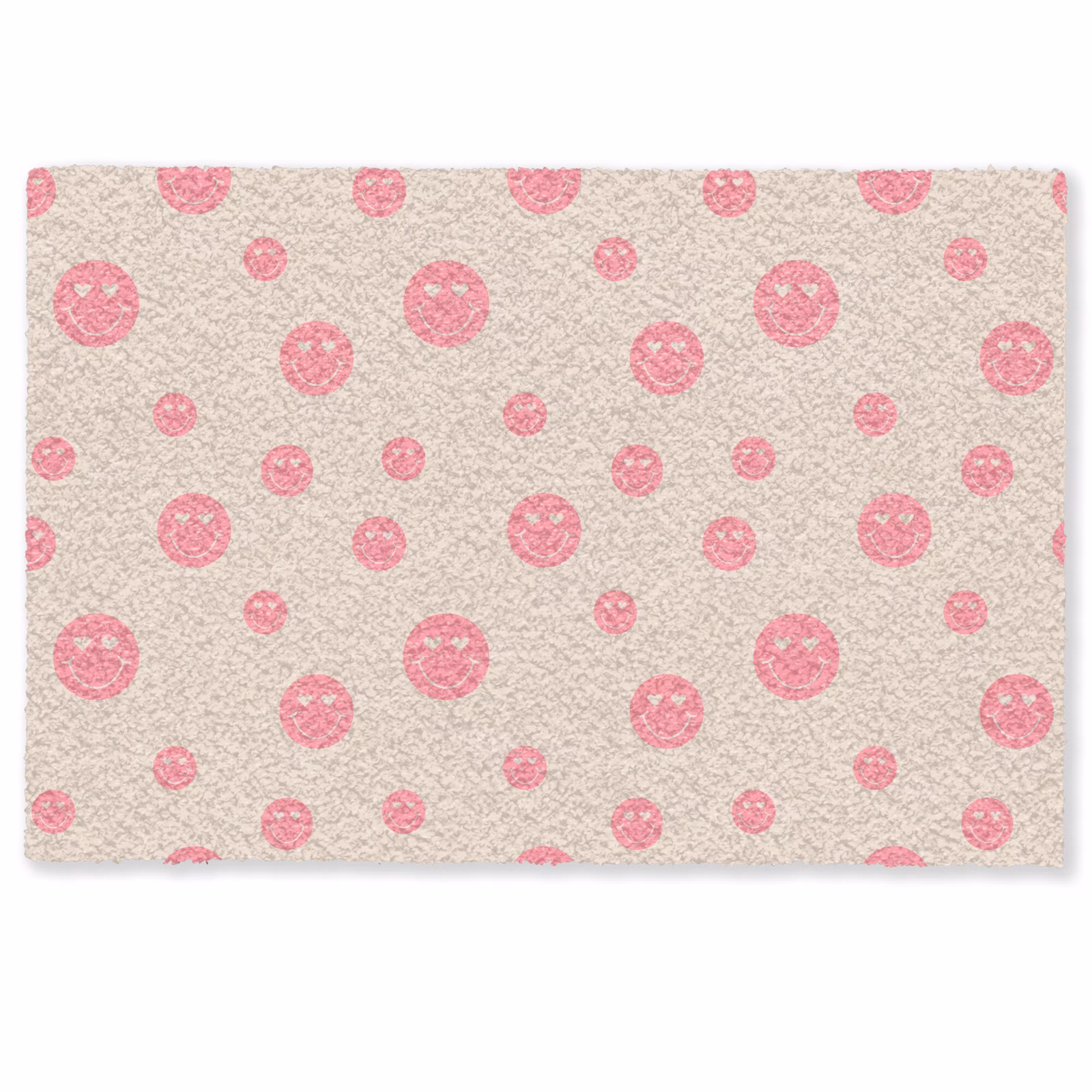 Deurmat - Smileys met Hartjesogen Roze — 1